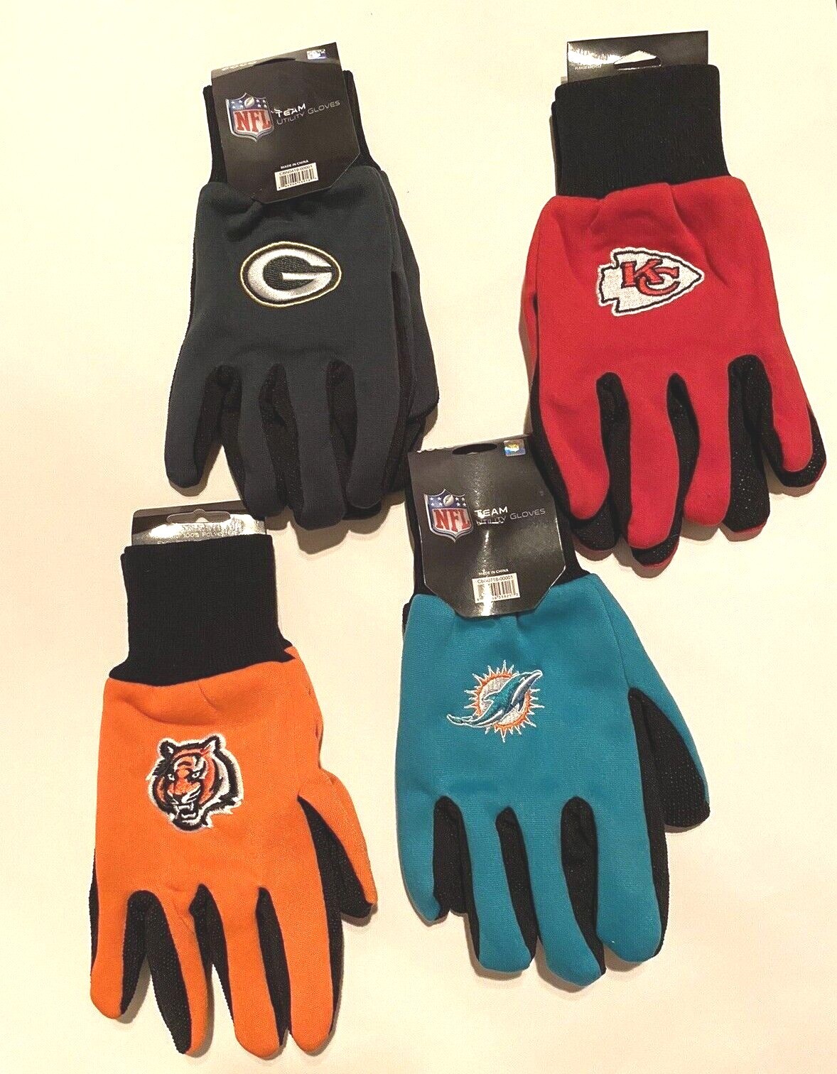 NFL Utility Work Sport Garden Grip Gloves Team Colors – Pick Your Team