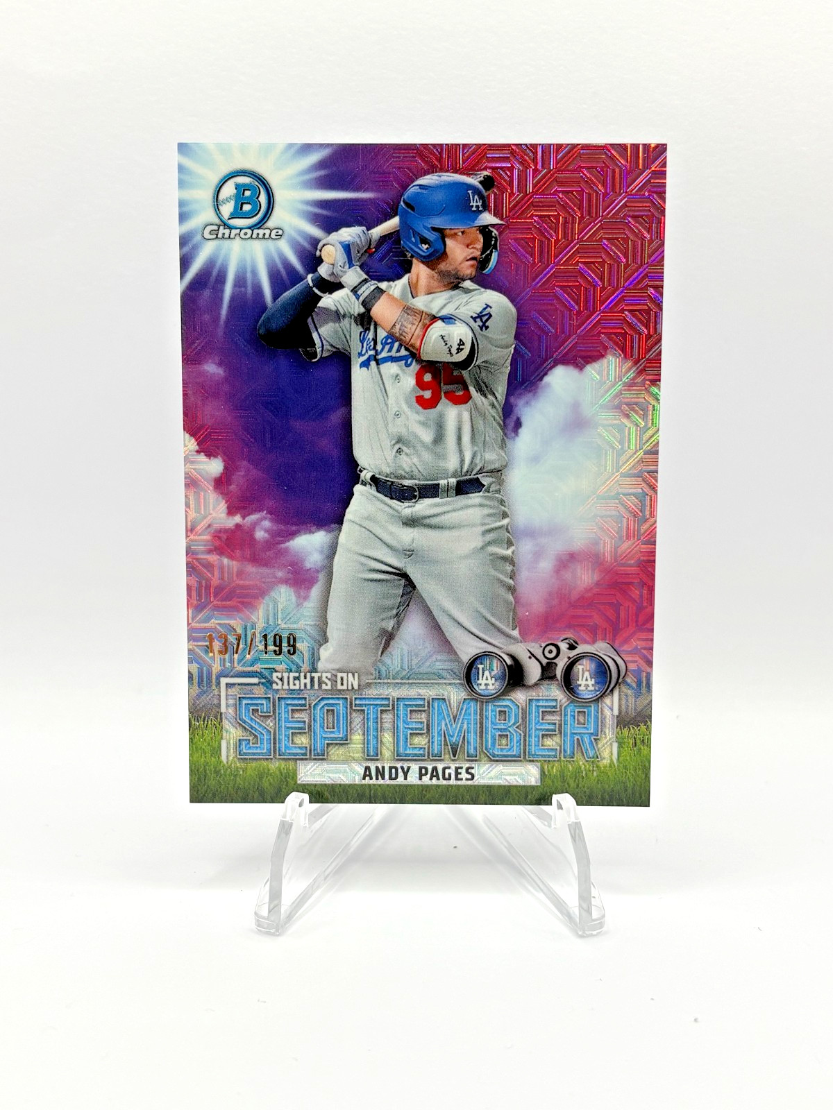 Andy Pages 2023 Bowman Chrome Sights on September #/199 PINK MOJO REFRACTOR (RC)