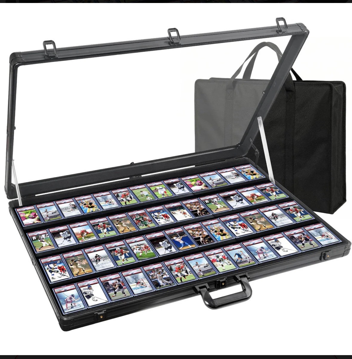 Card Display Case Aluminum Trade Show Display Case Large Portable w/ Bag