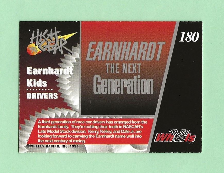 1994 Wheels High Gear Earnhardt Kids Day 1 Silver Card #180