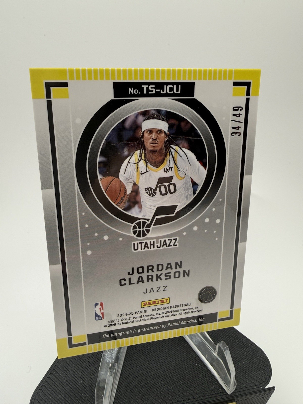 2024-25 Obsidian Jordan Clarkson Twilight Auto Autograph Purple #/49 – Jazz