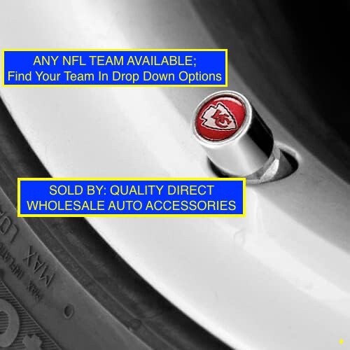 New NFL All Teams Car Truck SUV Van Plastic Chrome Finish Tire Valve Stem Caps