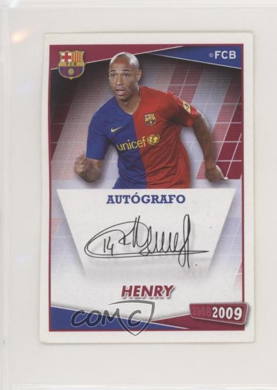 2008-09 Panini FC Barcelona Stickers Autografo Thierry Henry #156 i4v