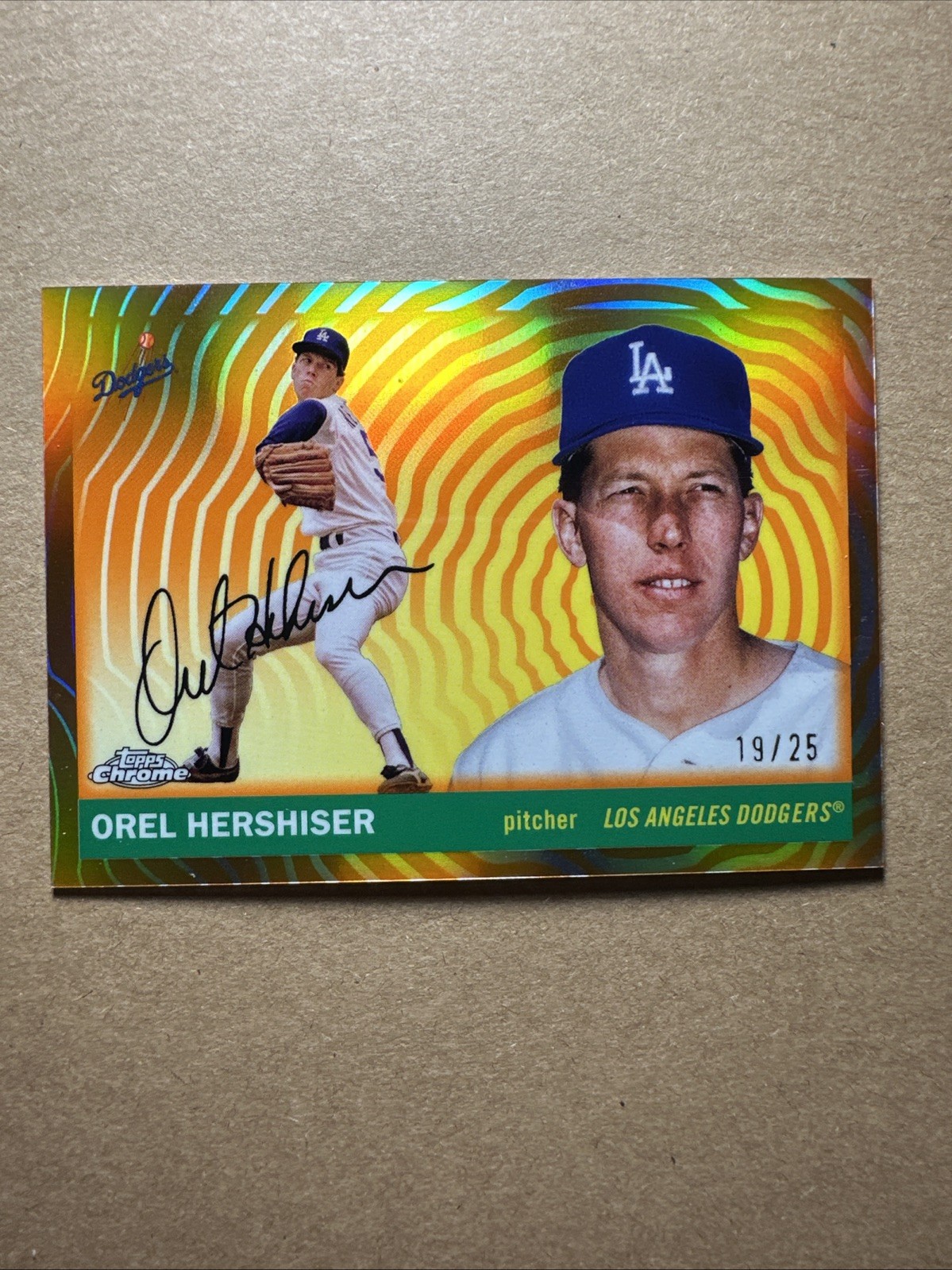 2025 Topps Chrome Platinum Orel Hershiser /25 Orange Vibrations Refractor #488