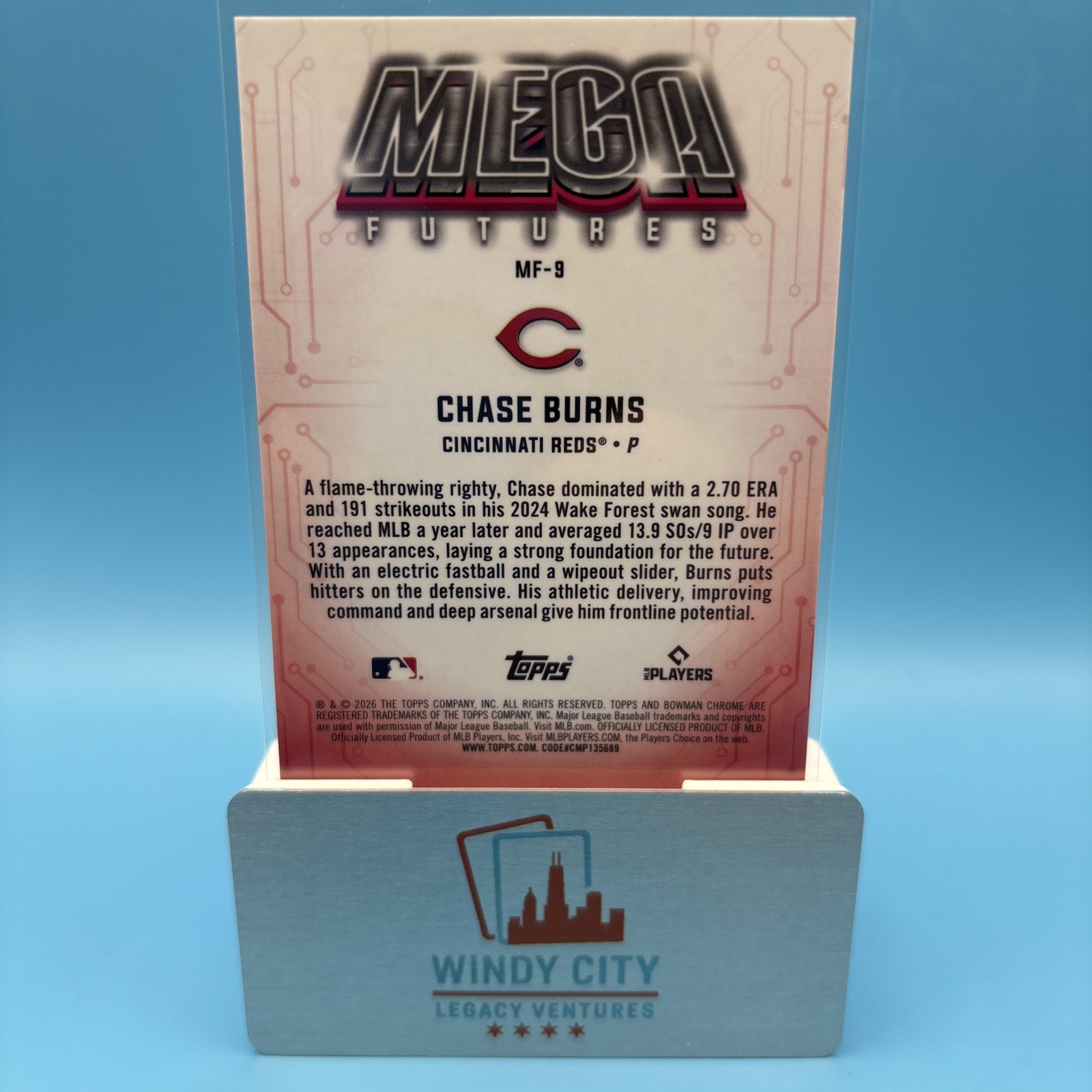 2026 Bowman Mega Box Chase Burns Mega Futures (RC) Cincinnati Reds