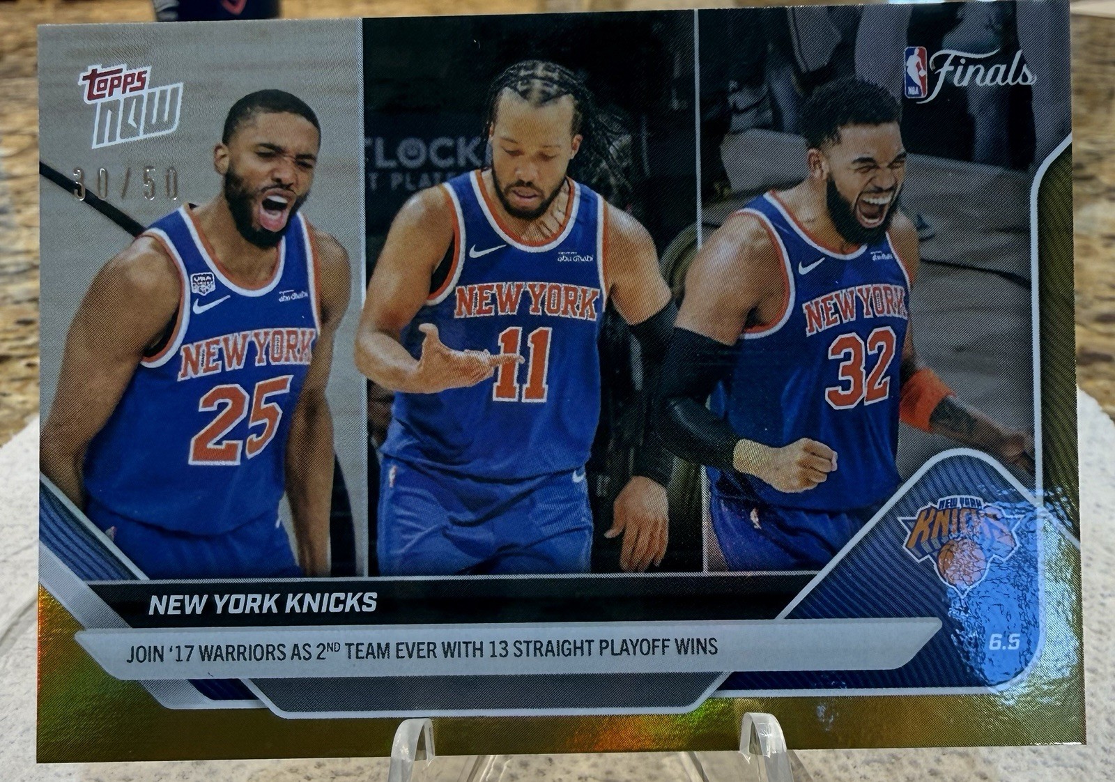 2025-26 NBA Topps Now New York Knicks #330 NBA Finals – Gold Foil Parallel 30/50