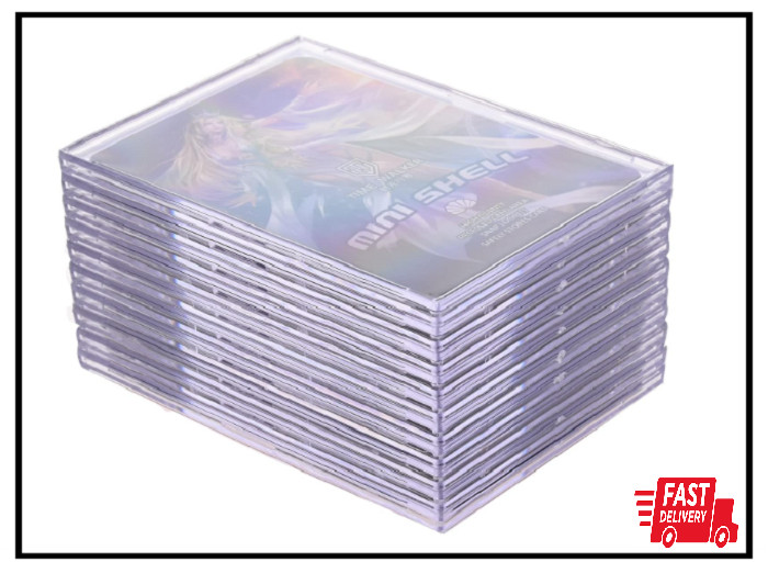 Trading Card Sleeves Hard Plastic Clear Case Holder 10 Baseball Cards Topload +