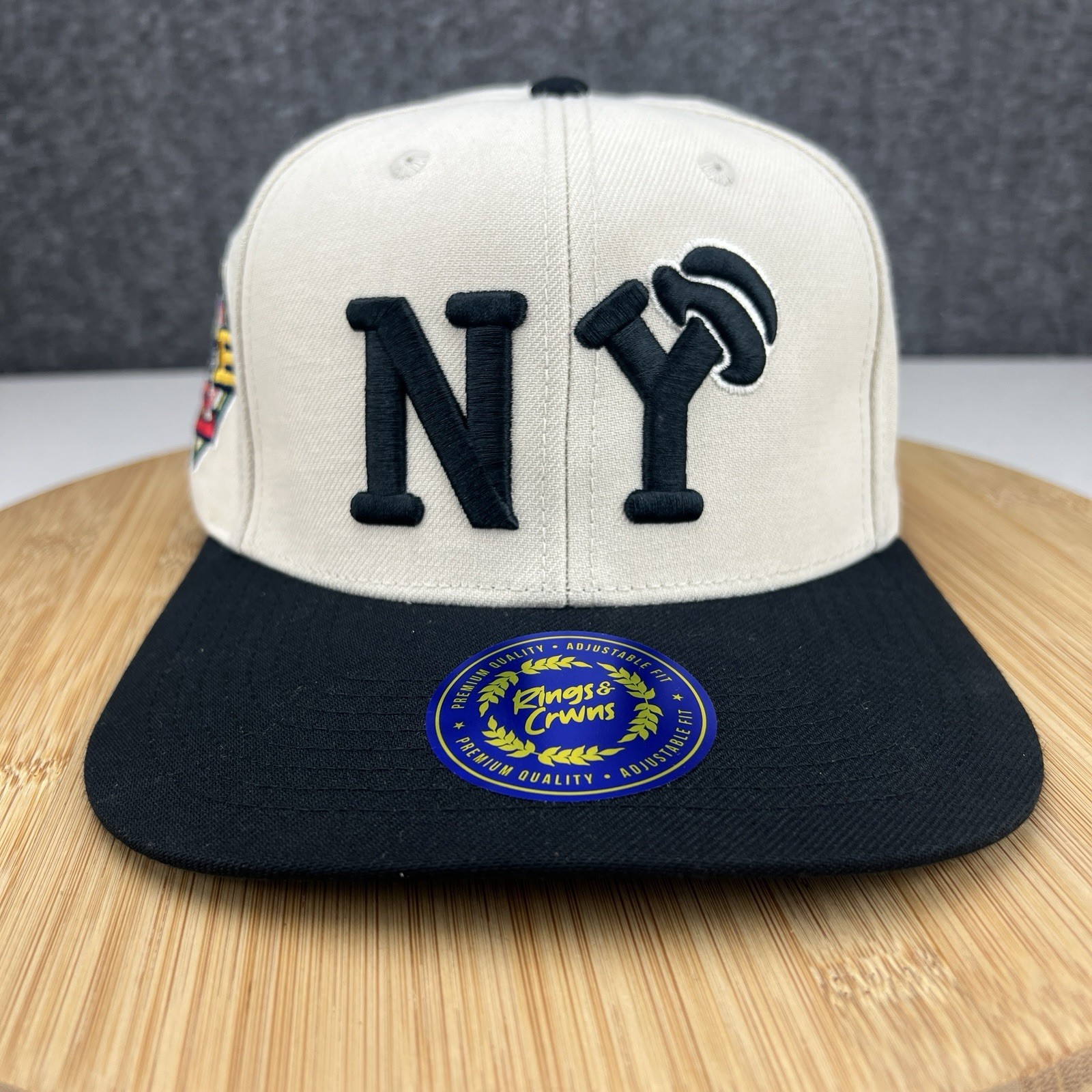 Negro League New York Black Yankees Hat Cap Snapback OSFM Beige Rings & Crwns