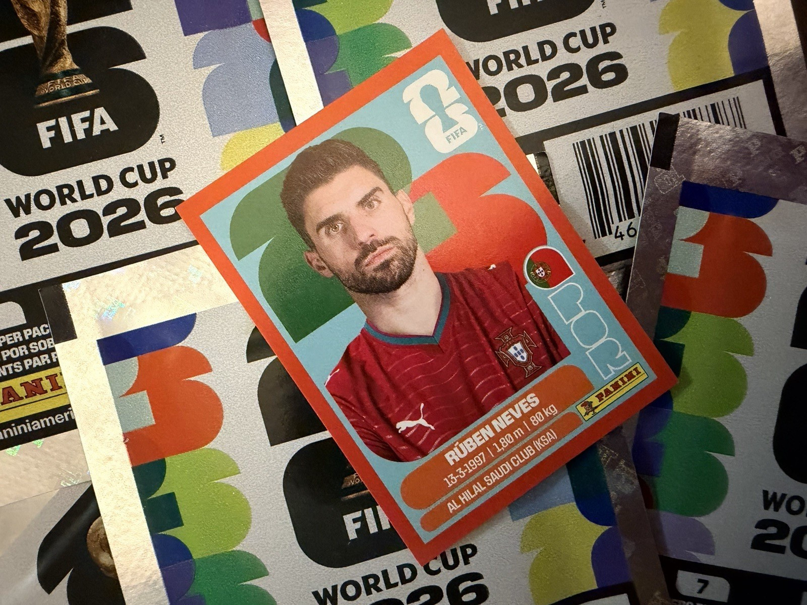 Panini FIFA World Cup 2026 Ruben Neves -RED BORDER-Portugal Sticker