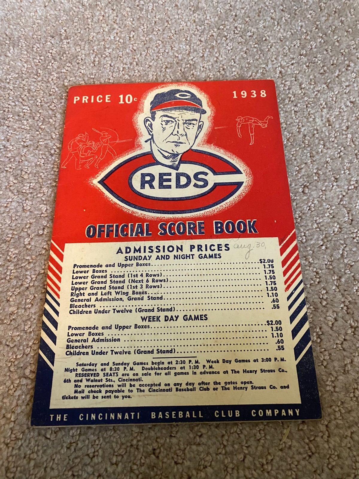 BABE RUTH COACHES BROOKLYN DODGERS 1938 V CINCINNATI NM 16 PAGES VANDER MEER
