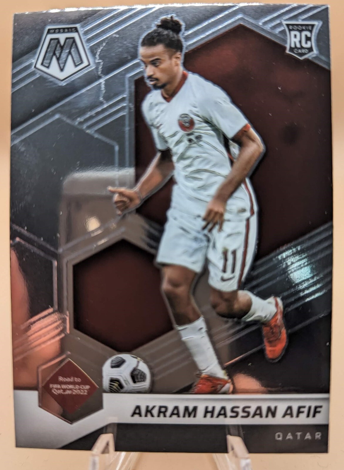 2021-22 Panini Mosaic FIFA Road to World Cup Akram Hassan Afif #70 Qatar RC EX