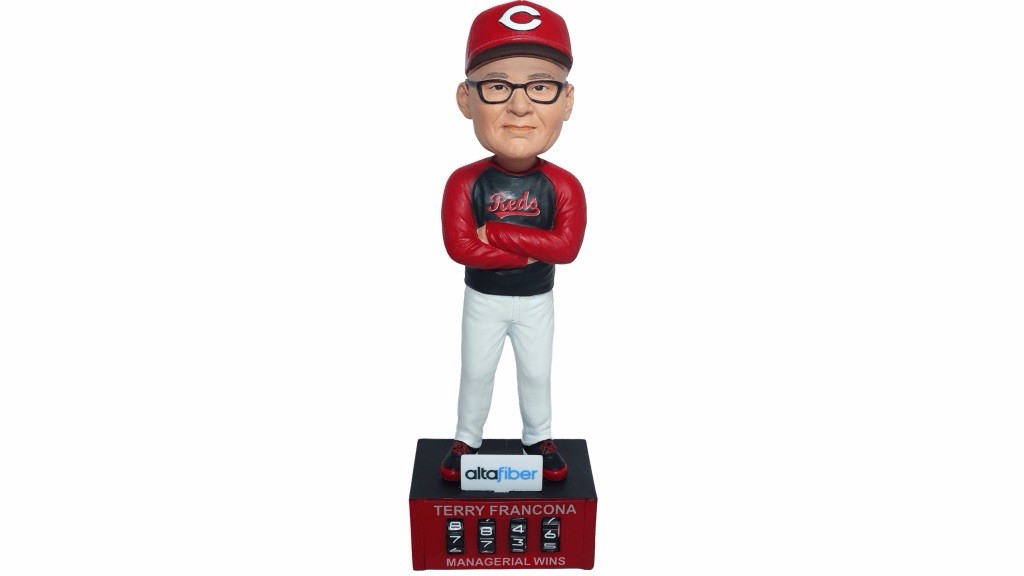 2026 Cincinnati Reds Terry Francona Tito Win Counter Bobblehead 8/1 RARE PRESALE