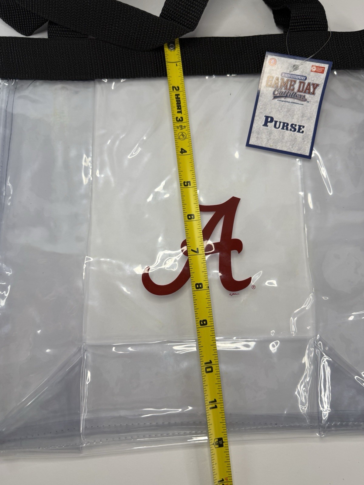 Alabama Crimson Tide Logo Clear Stadium Tote Purse One Size Black Strap NCAA