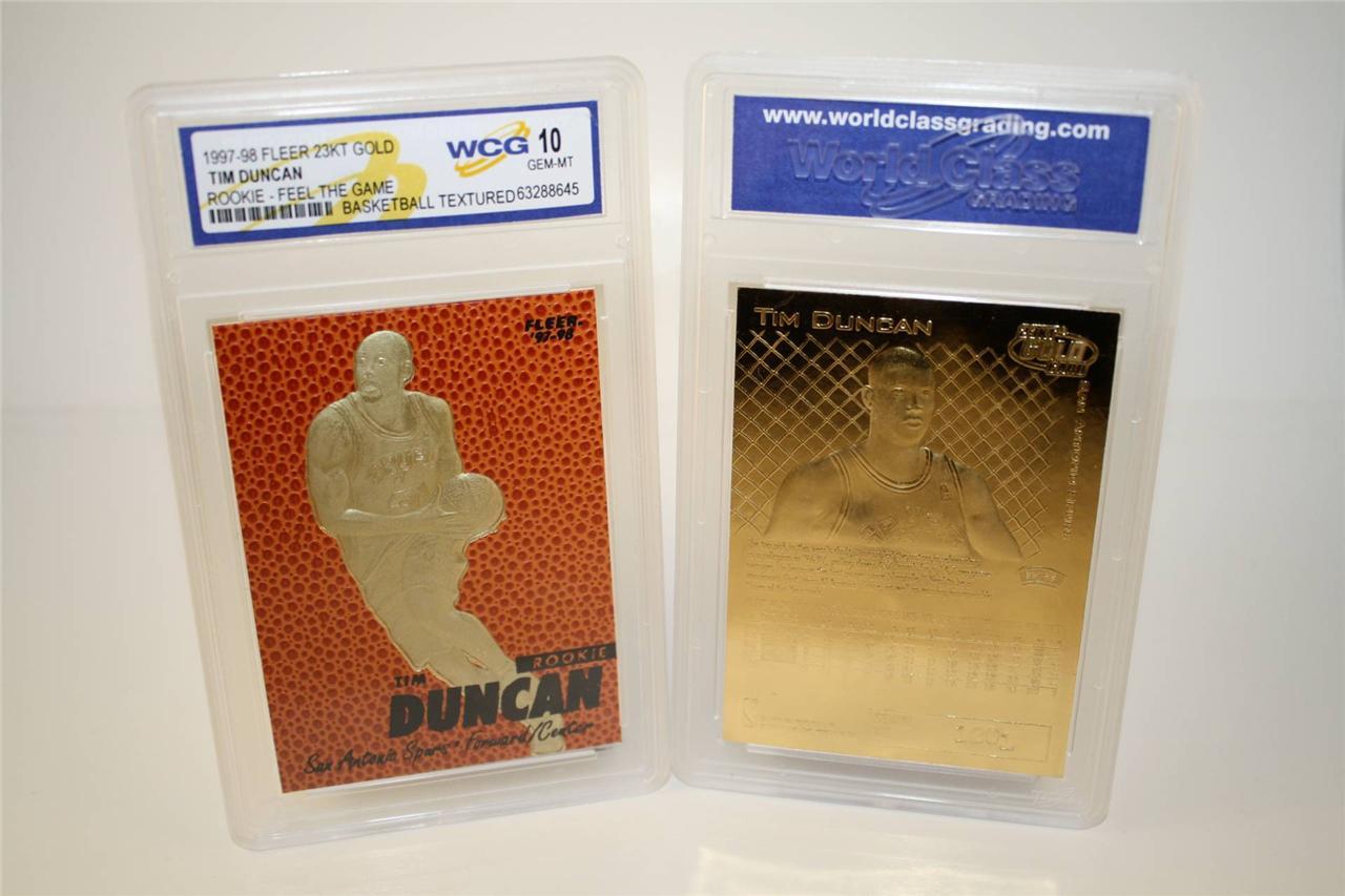 TIM DUNCAN 1997-98 Fleer FEEL THE GAME 23KT Gold Card Rookie GEM MINT 10 *BOGO*