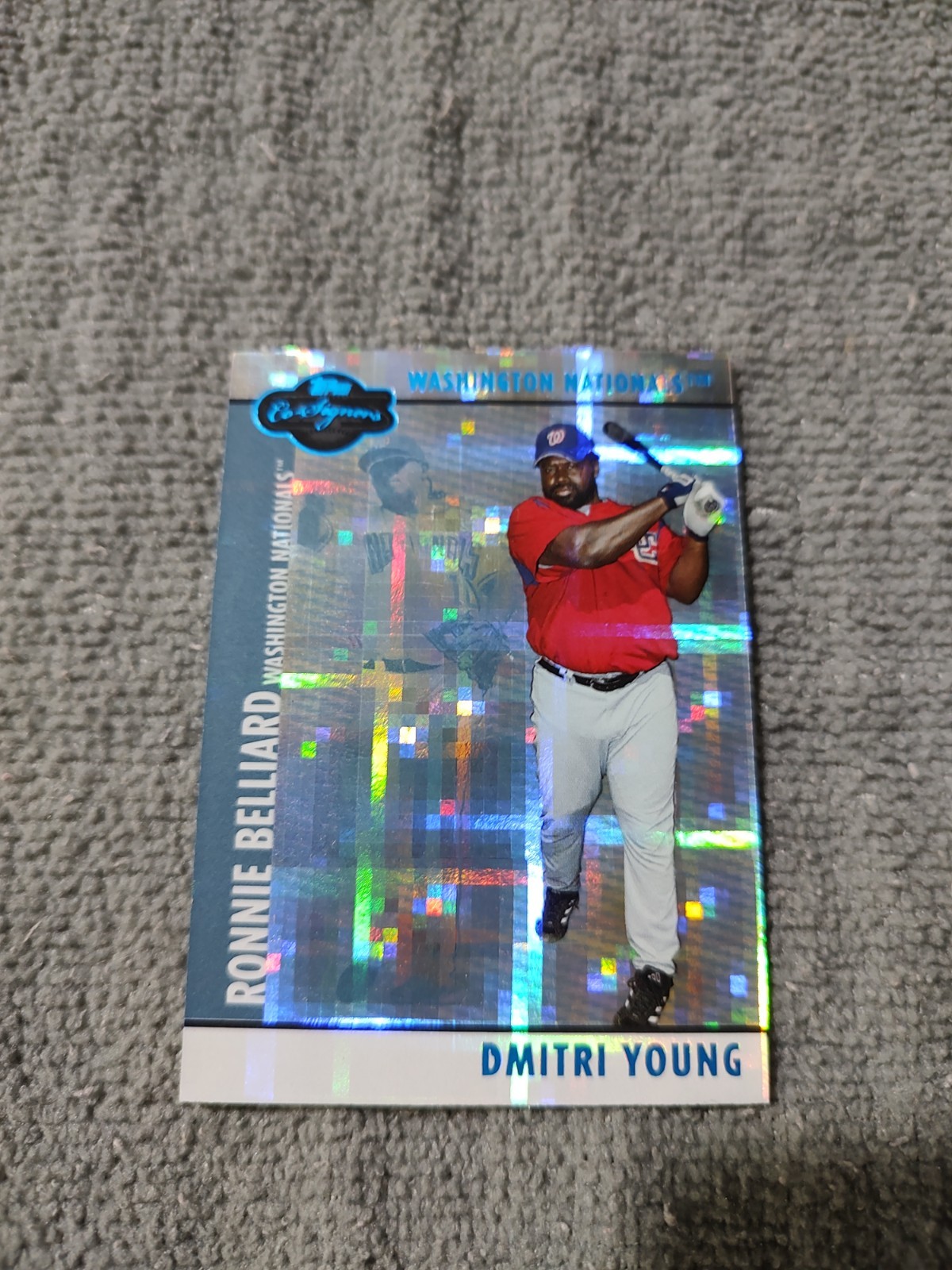 dmitri young ronnie belliard 2008 topps co-signers blue plaid nationals #4 39/50