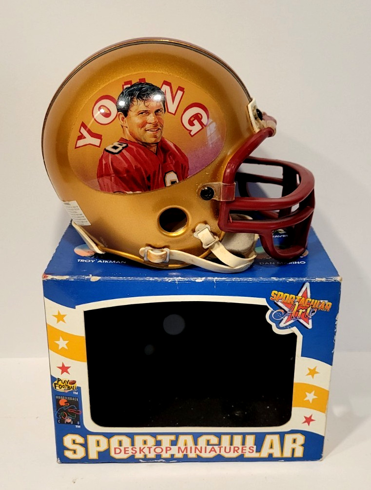 Steve Young San Francisco 49ers Sportacular Art 3.5 in Mini Helmet w/ Box