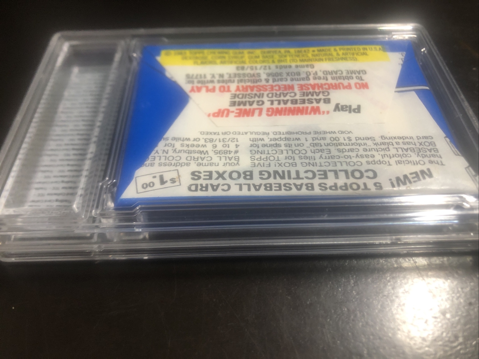 1983 Topps Baseball Wax Pack Certified Authentic Unopened And Encapsulated