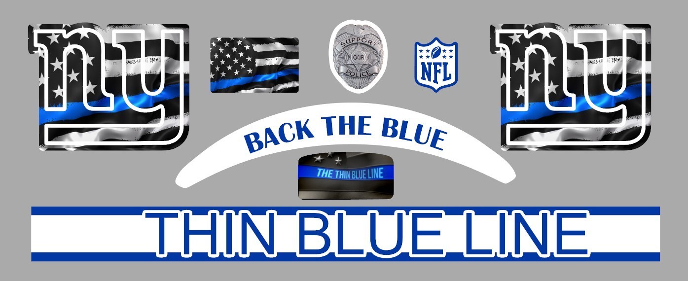 FULL SIZE New York Giants Like Helmet Decals – 24 Styles to choose from