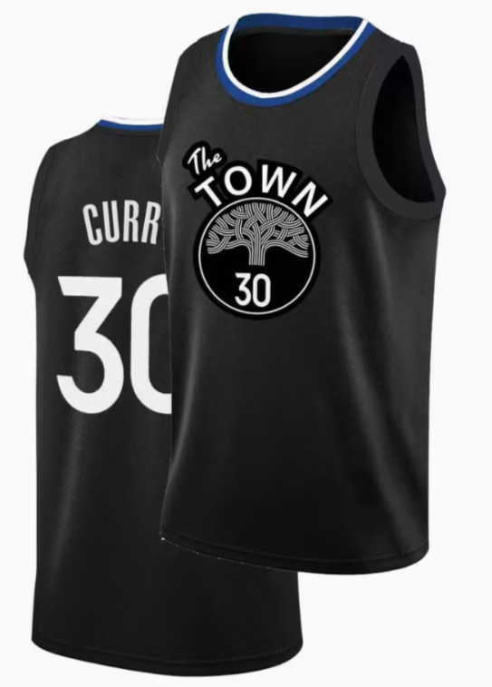 Steph Curry Golden State Warriors Jersey “The Town” – Black – Ships Free