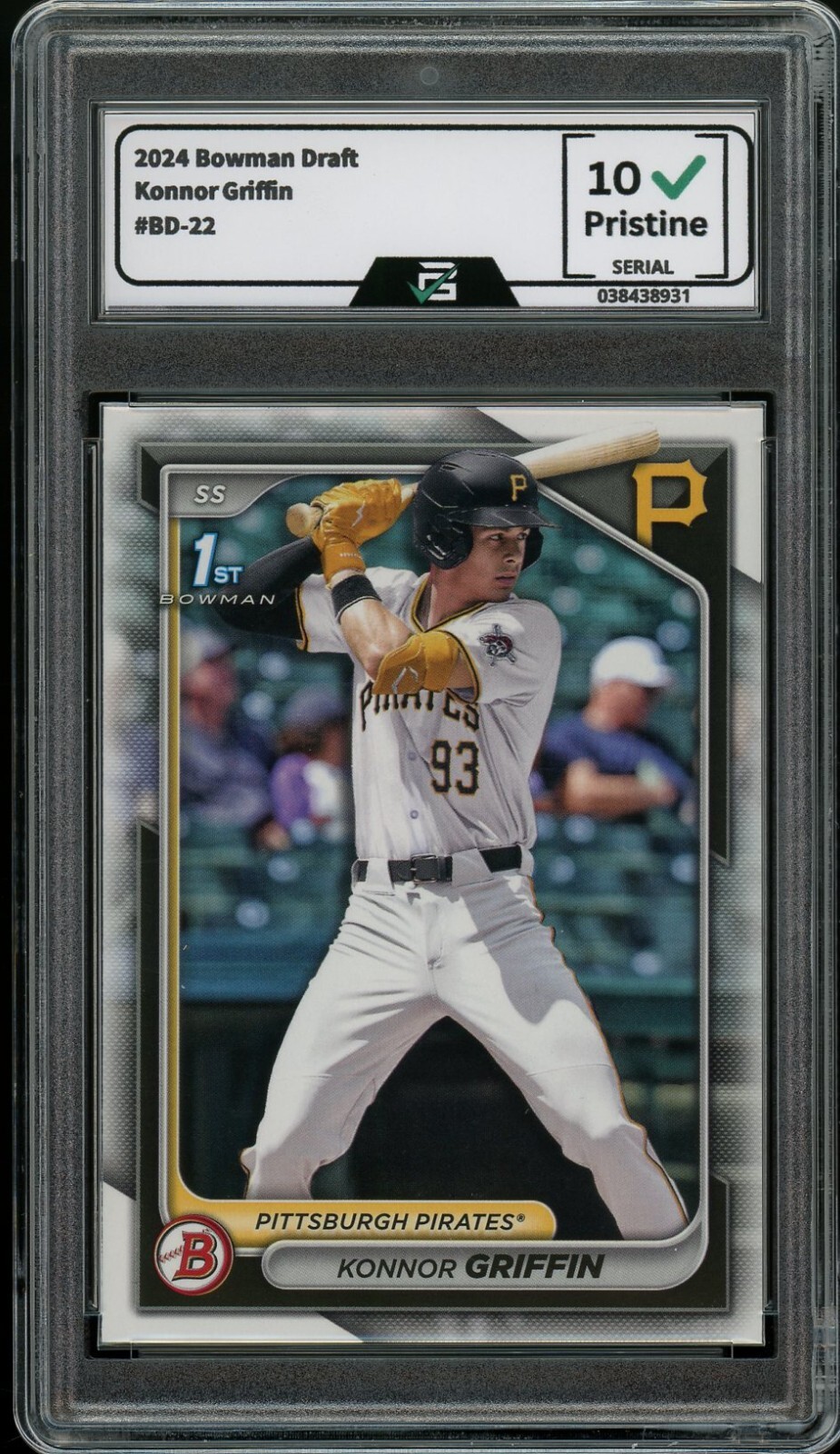 2024 Bowman Draft #BD-22 Konnor Griffin GRADED 10 GEM Mint Rookie Card RC 1st