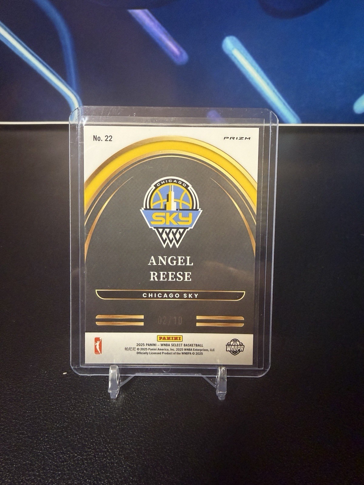 2025 WNBA Select Angel Reese Chicago Sky #22 Prizm Parallel Gold Cracked Ice /10