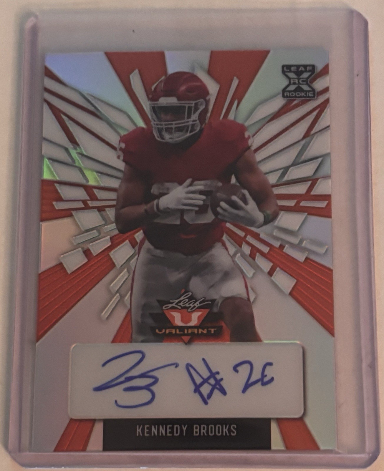 2022 Leaf Valiant Kennedy Brooks auto #’d to 25 Oklahoma!