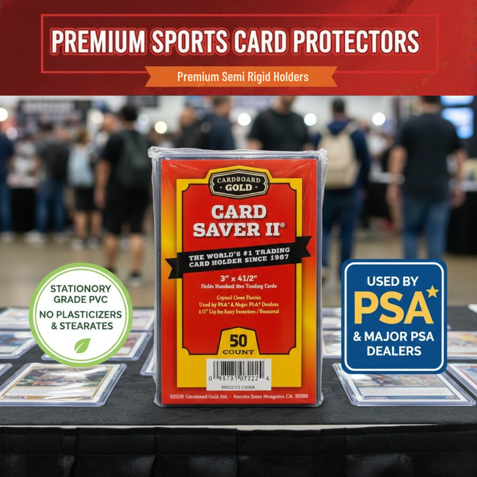 2000 Cardboard Gold CardSaver 2 Semi-rigid Card Holders II Case Card Saver
