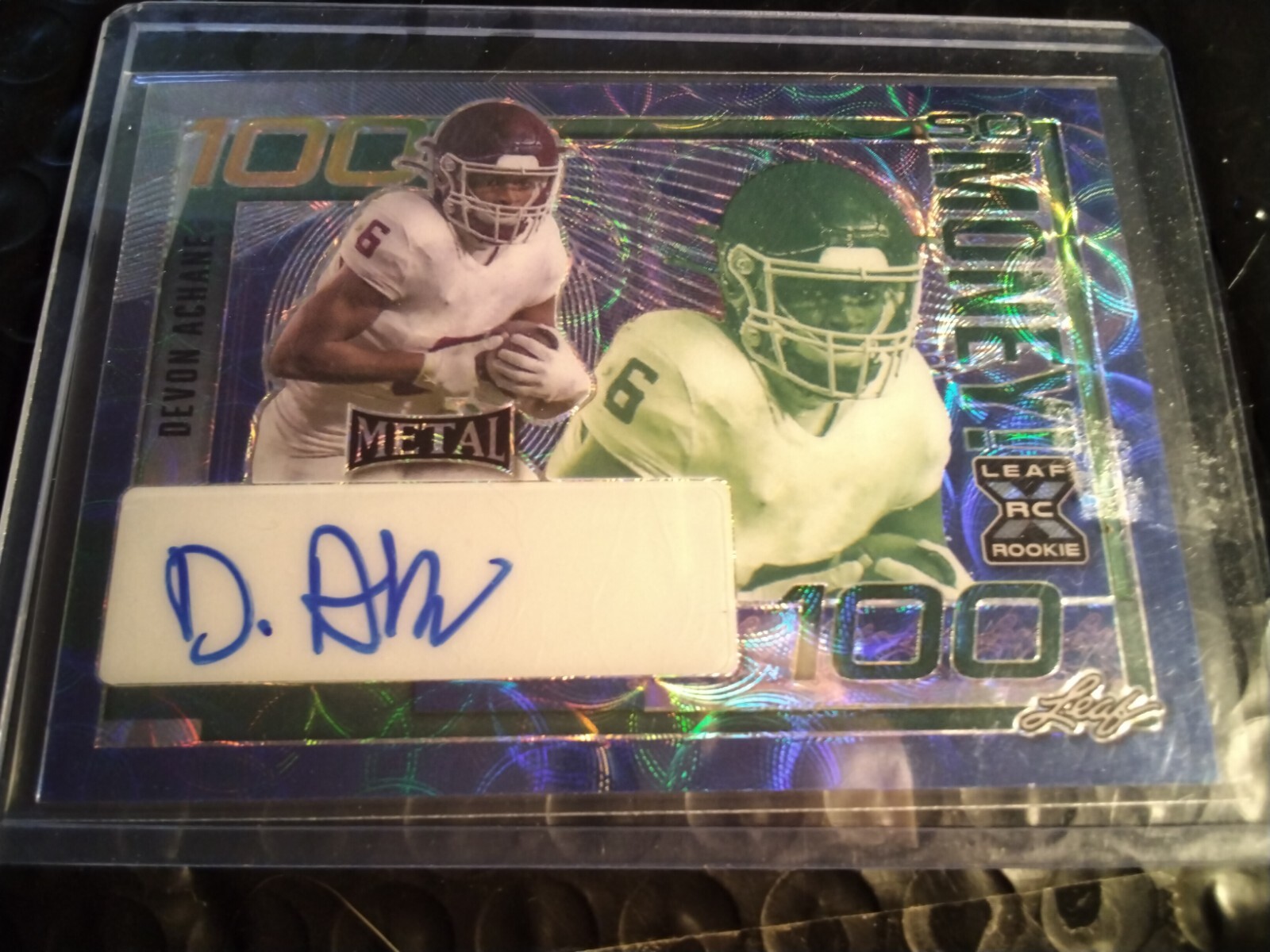 Devon Achane 2023 Leaf Metal So Money Auto /4, Dolphins Star RB