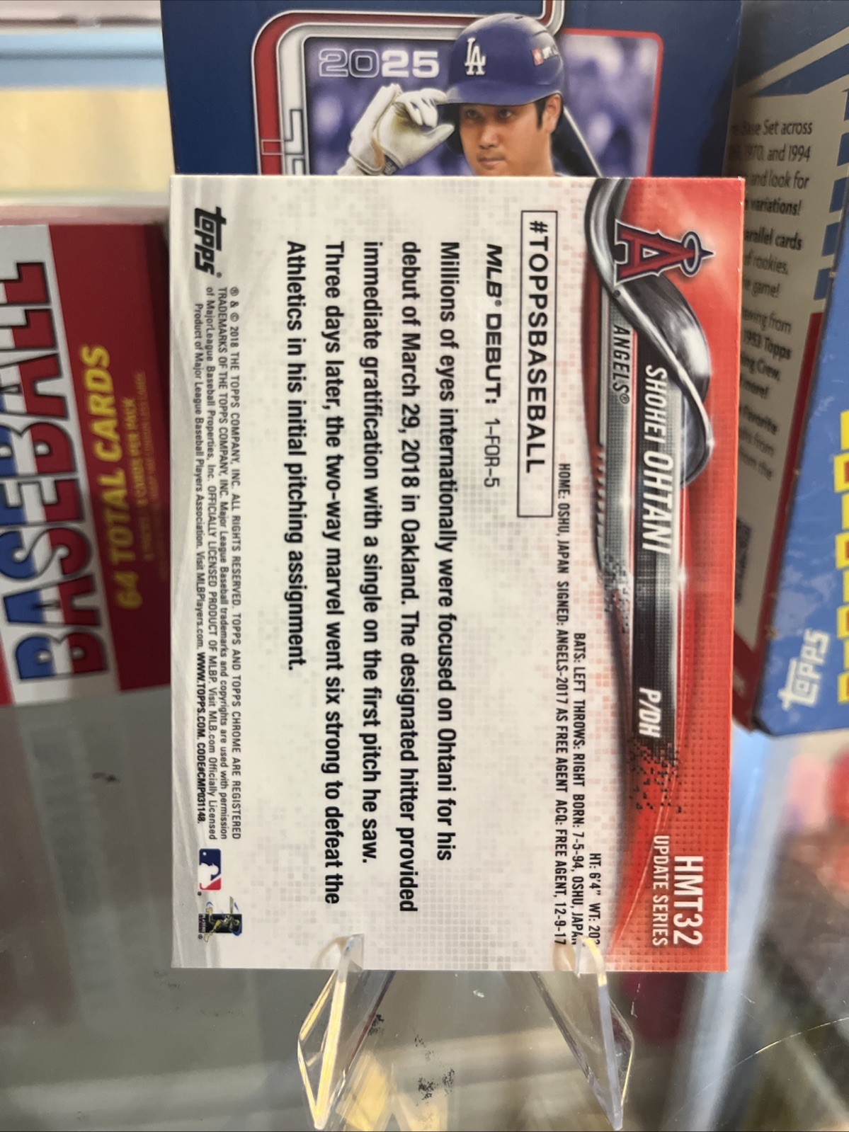 2018 Topps Chrome Update – Rookie Debut Shohei Ohtani #HMT32 (RC)