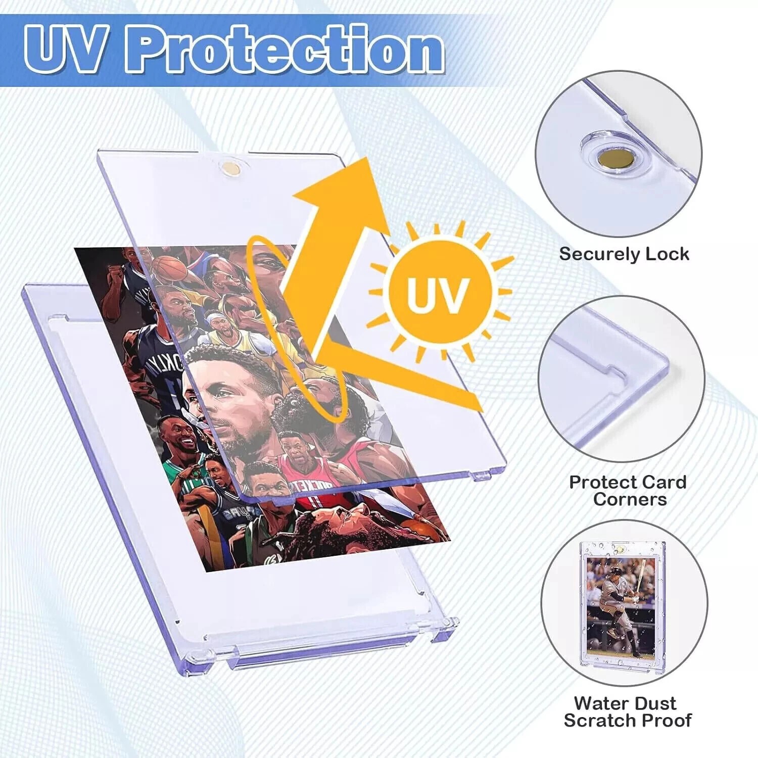 30-100 Magnetic Trading Sports Card Holders 35pt One-Touch Hard UV Protection⭐