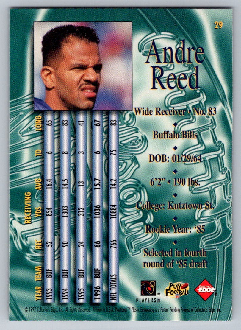 1997 Collector’s Edge Masters #29 Andre Reed