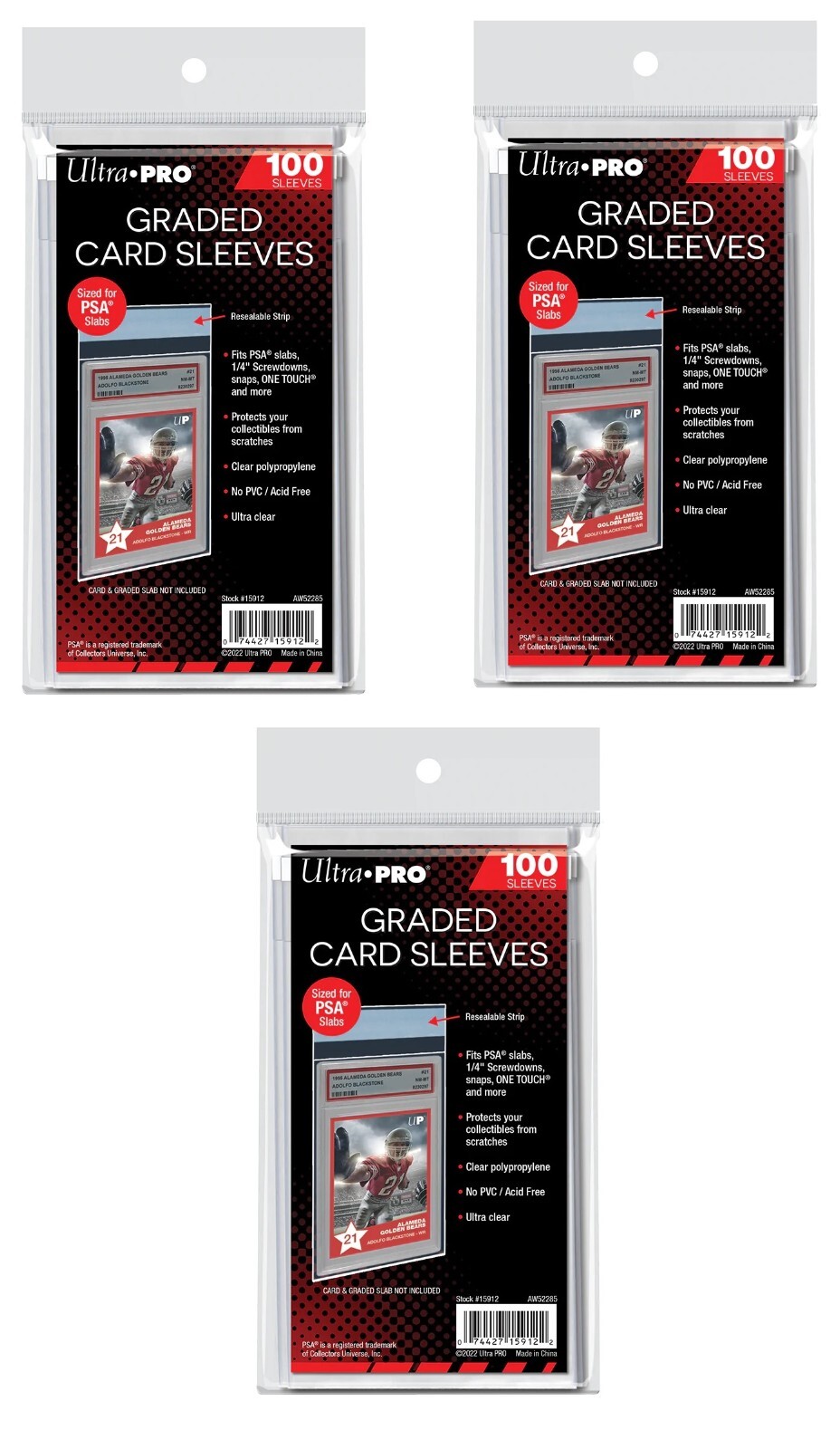 (300) Ultra Pro PSA SIZED Graded Card Sleeves Resealable Bags – FITS PSA SLABS