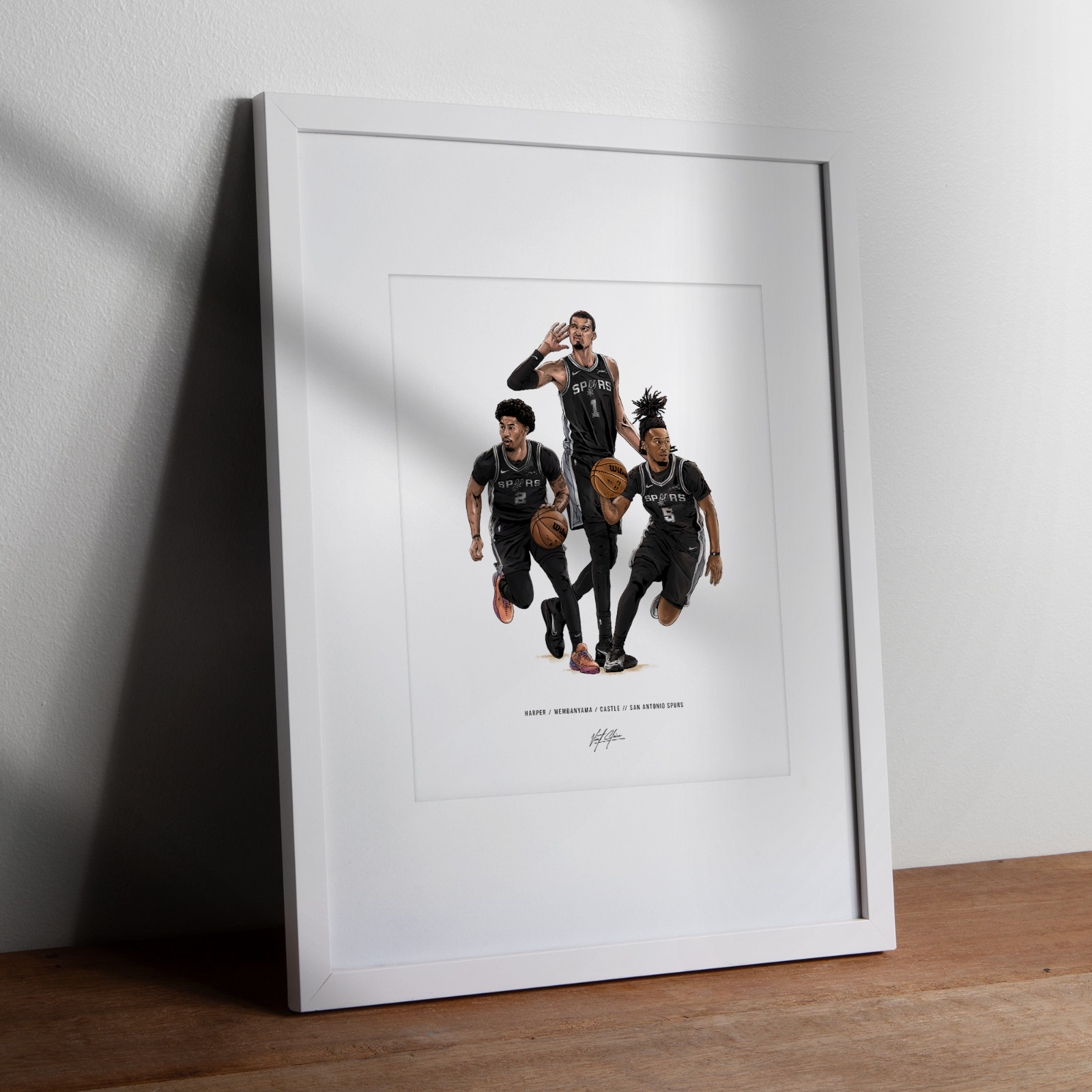 San Antonio Spurs Poster, Wemby, Stephon Castle, Dylan Harper Art Print