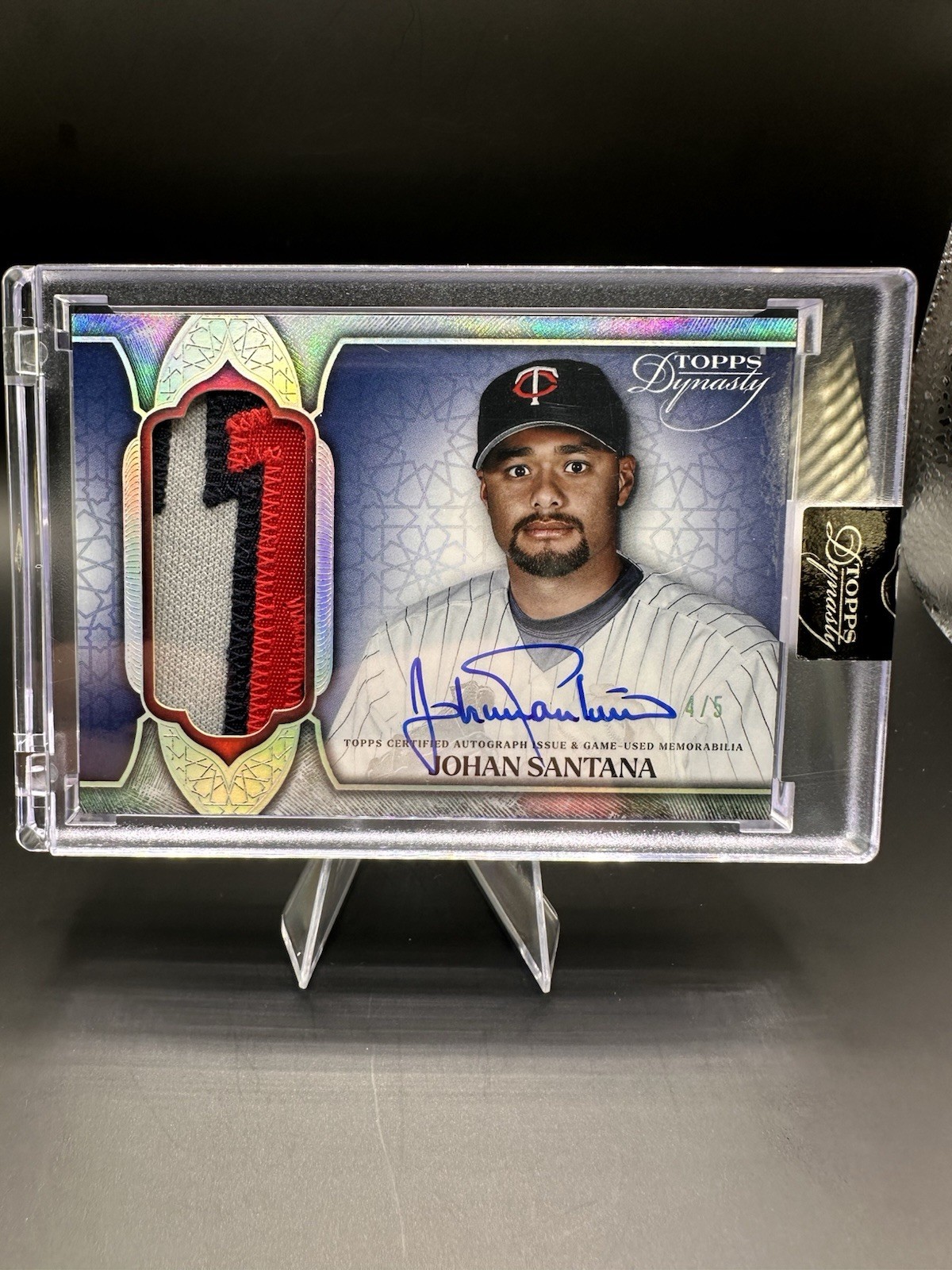 2025 Topps Dynasty Dynastic Deed Johan Santana – Game Used Patch Auto /5