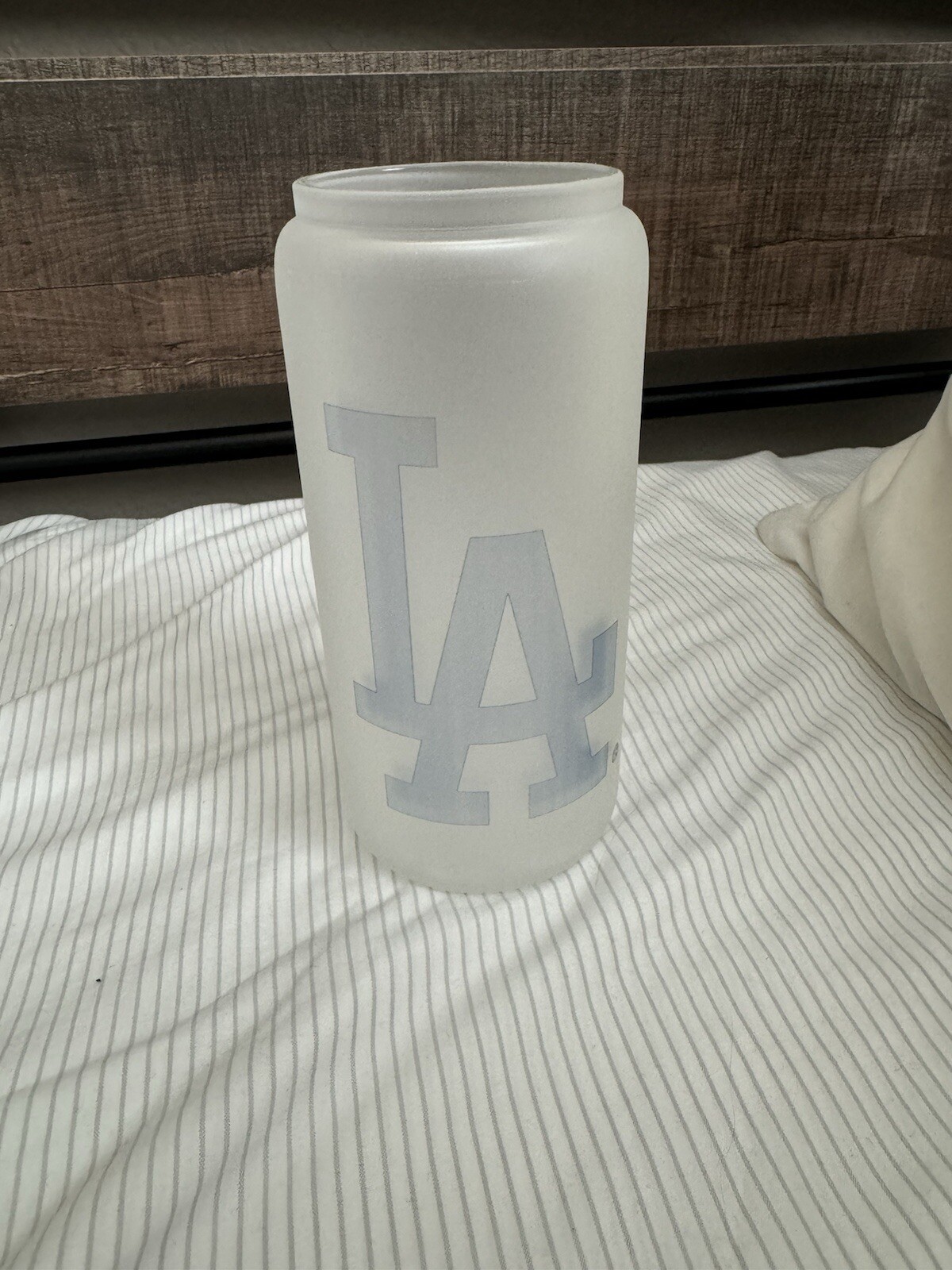Los Angeles Dodgers LA 20oz Glass Tumbler Ghosted Logo