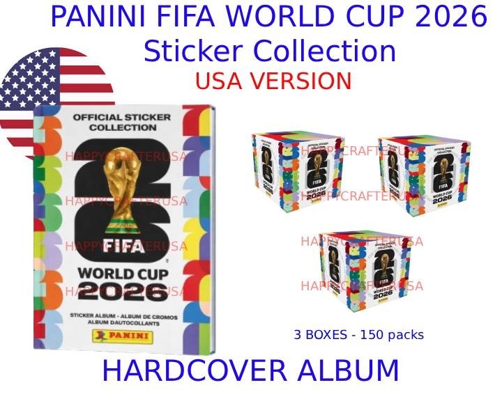 2026 Panini FIFA World Cup Sticker Album – HARDCOVER + 3 Boxes IN STOCK