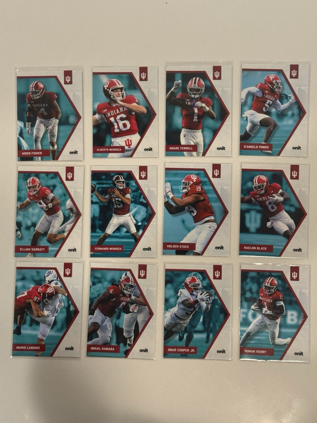 Indiana Hoosiers Onit 2025 Full Teal Parallel Set – 12x w/ Fernando Mendoza