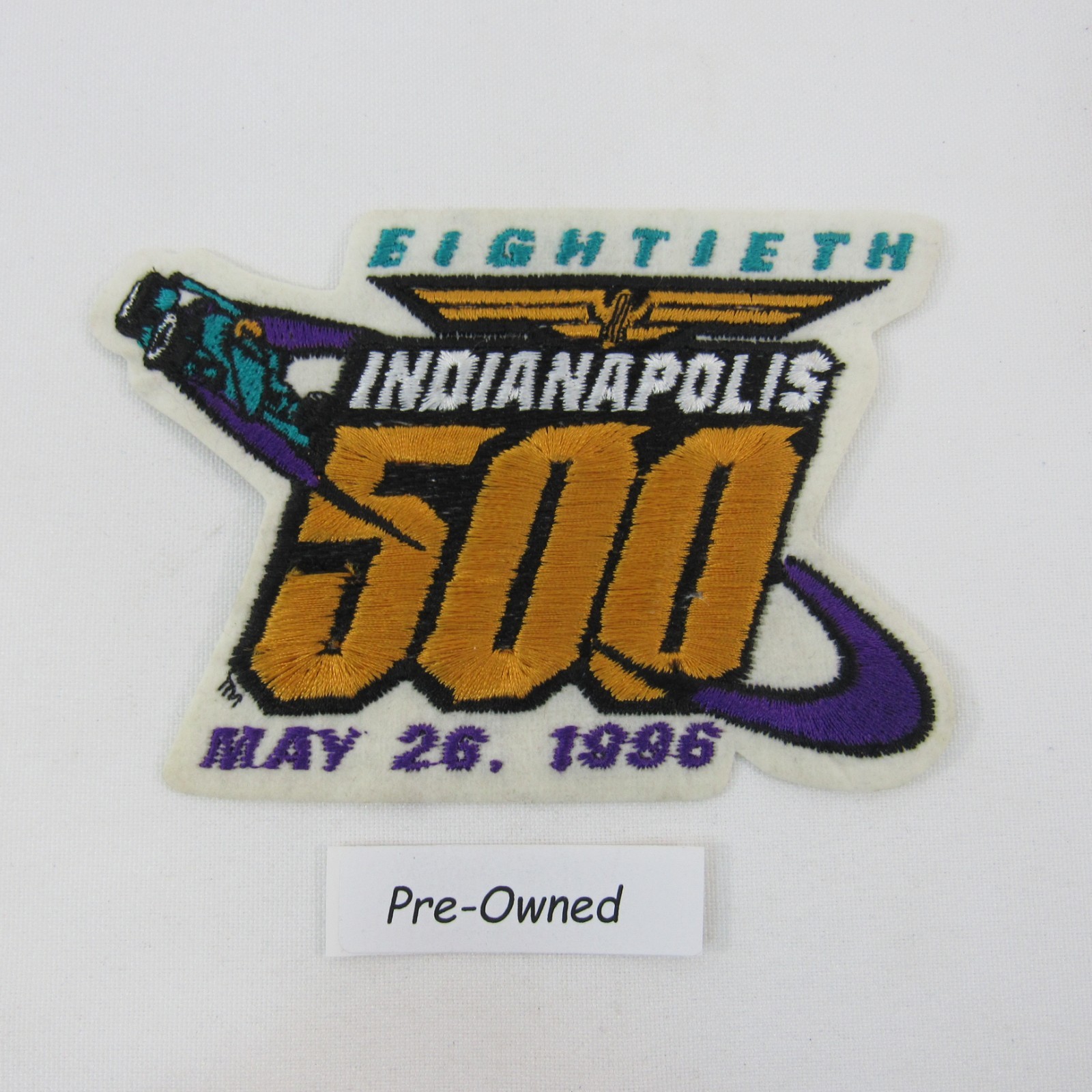 1996 Indy 500 Event Collector Emblem Patch Iron-On-Patch Buddy Lazier Pre-Owned