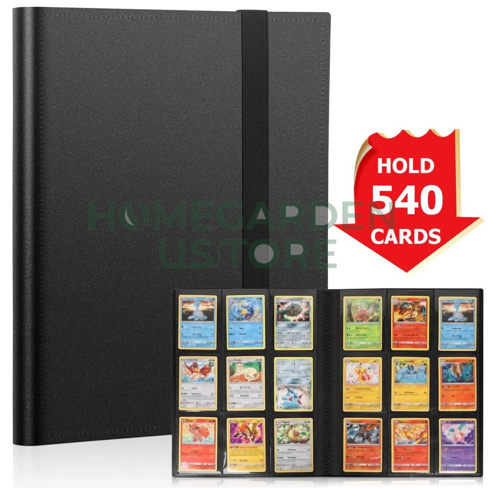540 Cards Pocket Binder with Strap 9 Pocket Storage Trading Cards Album Folder