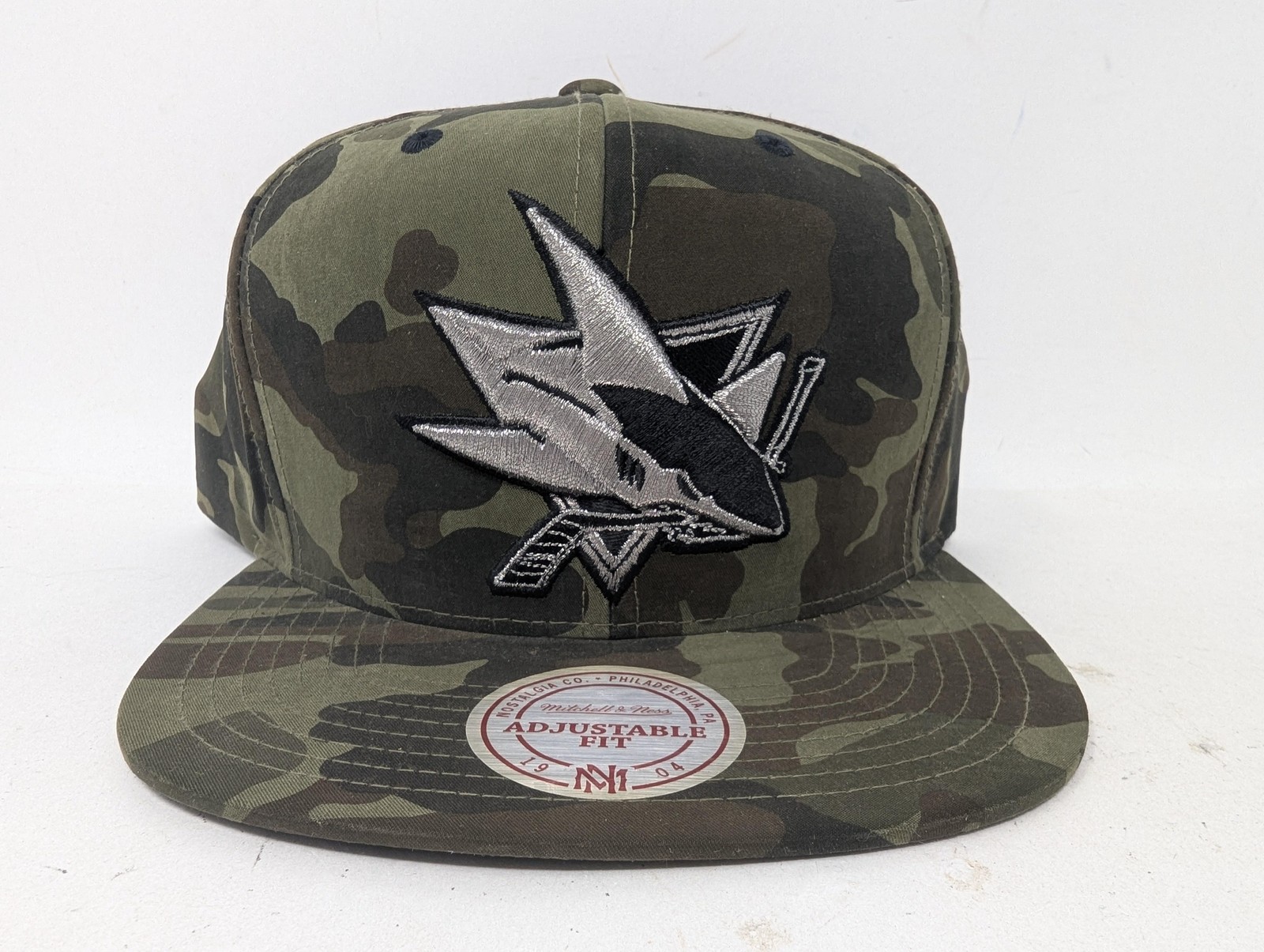 San Jose Sharks Hat Cap Snap Back Mitchell & Ness Camo Camouflage NHL Hockey