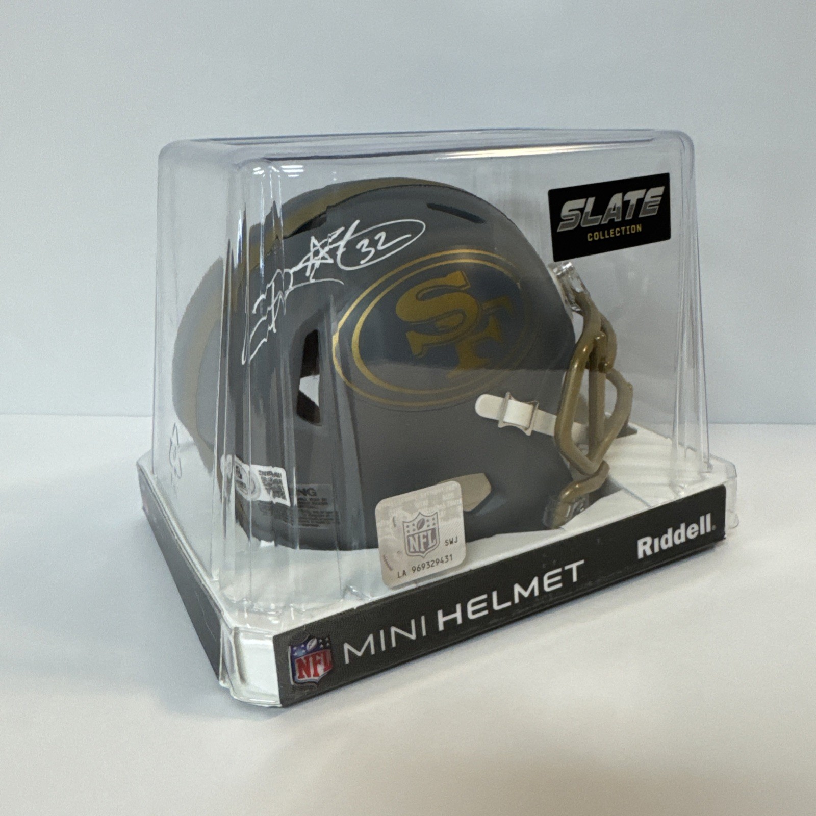 Ricky Watters #32 Signed San Francisco 49ers Slate Mini Helmet & Beckett Witness