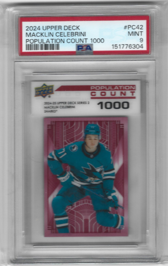 2024-25 Series 2 Population Count 1000 Macklin Celebrini PSA 9 MINT
