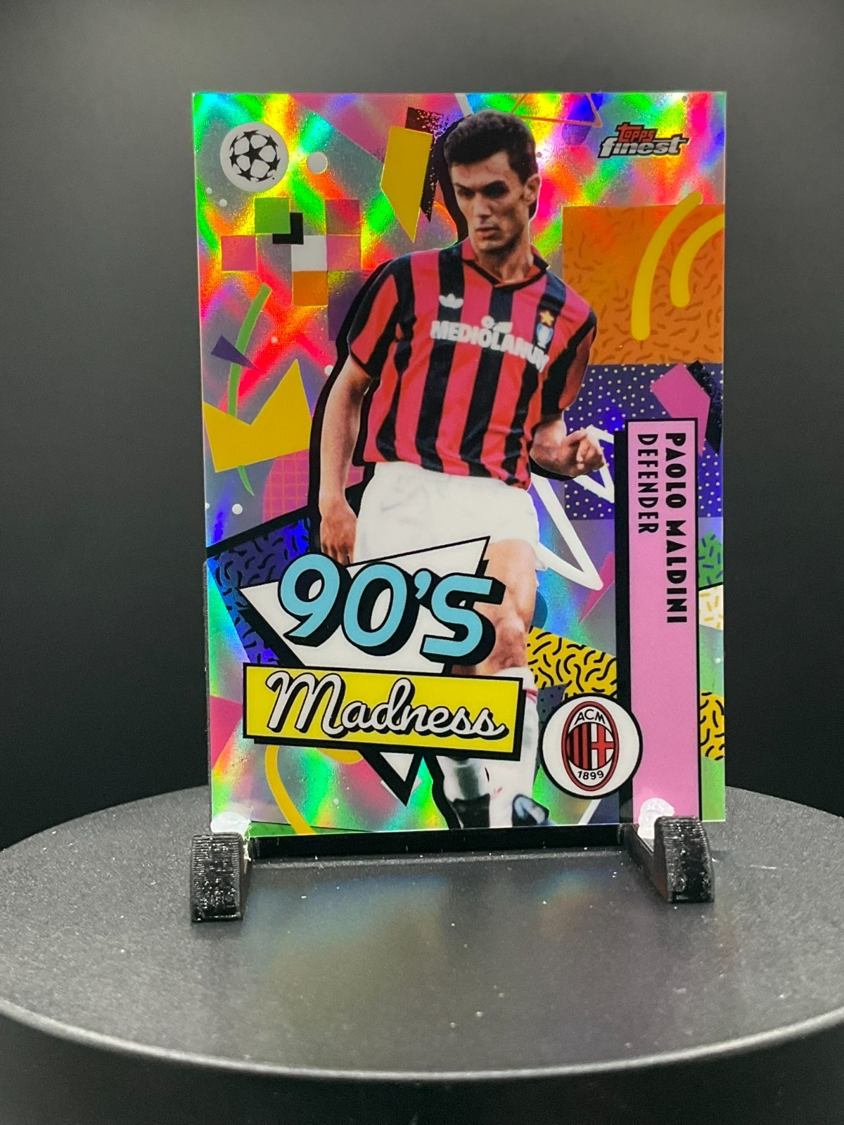 2025-26 Topps Finest UEFA Club ’90s Madness MAD-2 Paolo Maldini, AC Milan