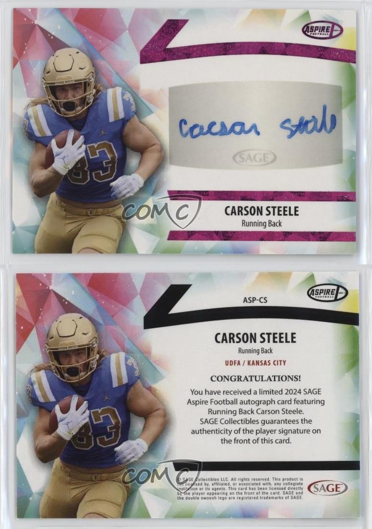 2024 Sage Aspire Pink Carson Steele #ASP-CS Rookie Auto RC 16wc