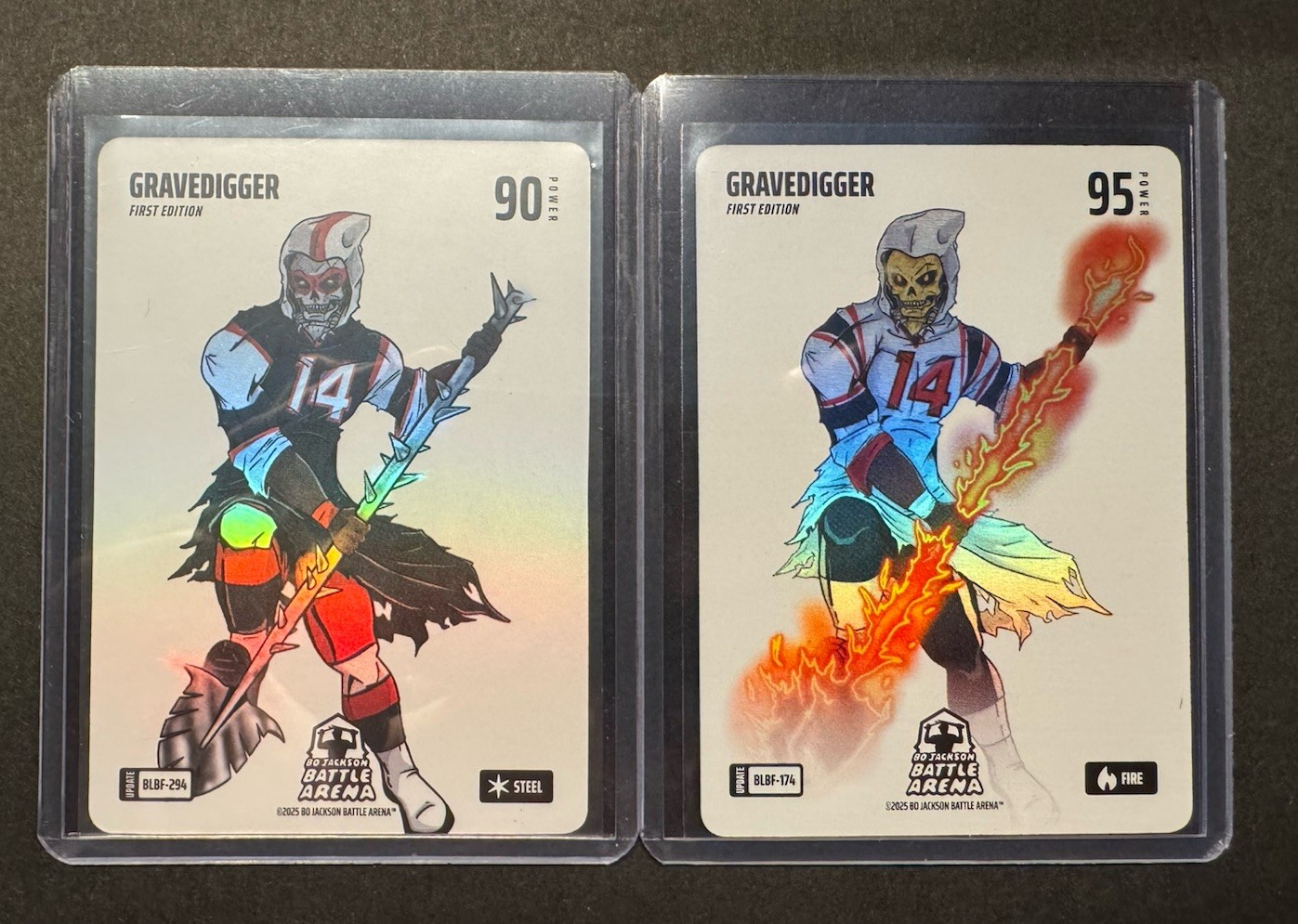 Bo Jackson Battle Arena GRAVEDIGGER ~ 1ST EDITION ~ Blizzard BLBF-174 & BLBF-294