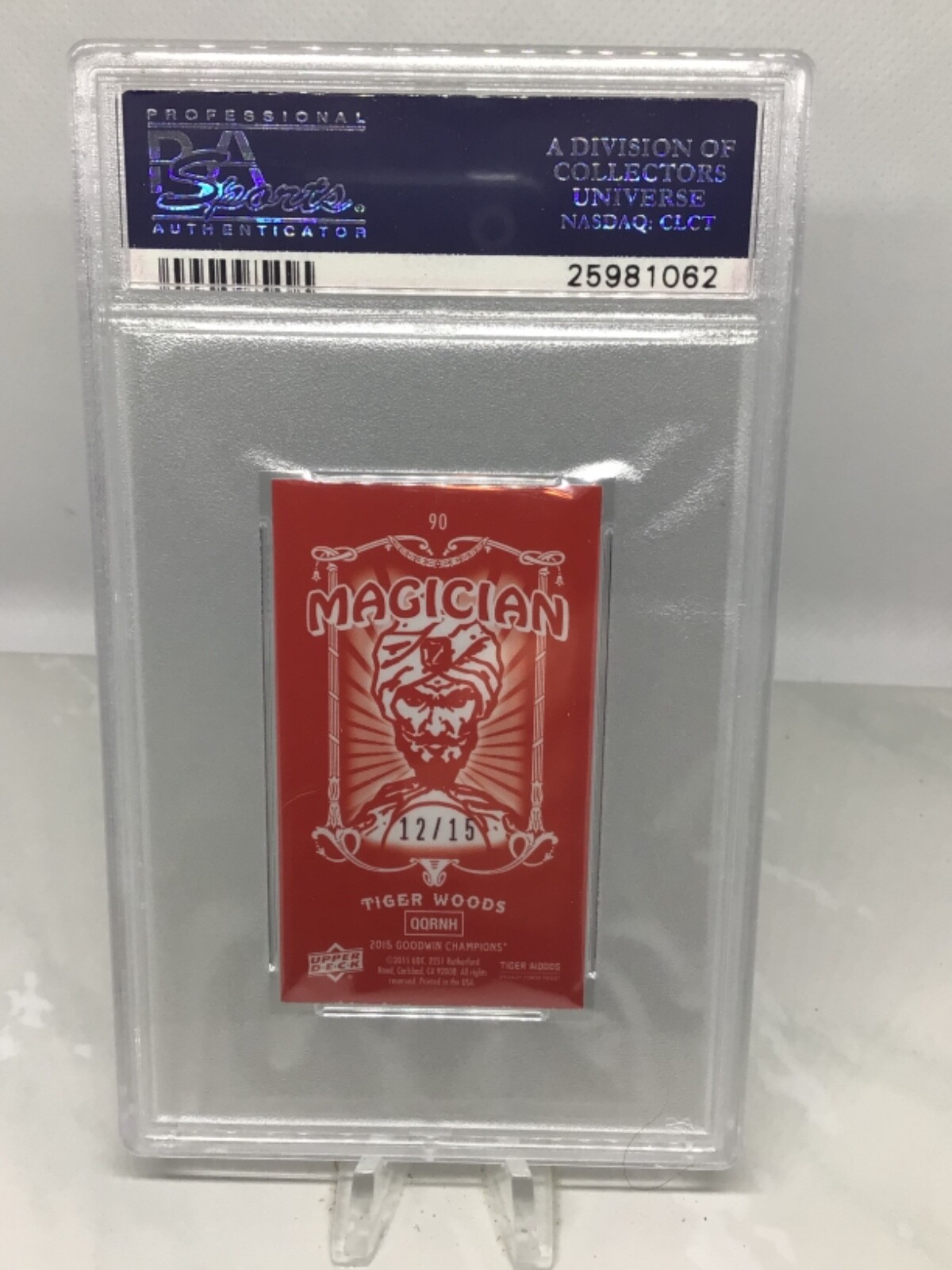 2015 Goodwin Mini Red Magician Back 12/15 #90 Tiger Woods PSA 7 (2 in all grades