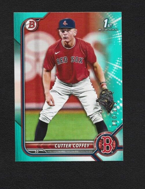 2022 Bowman Draft Cutter Coffey BD-20 Aqua Parallel 32/199 Boston Red Sox