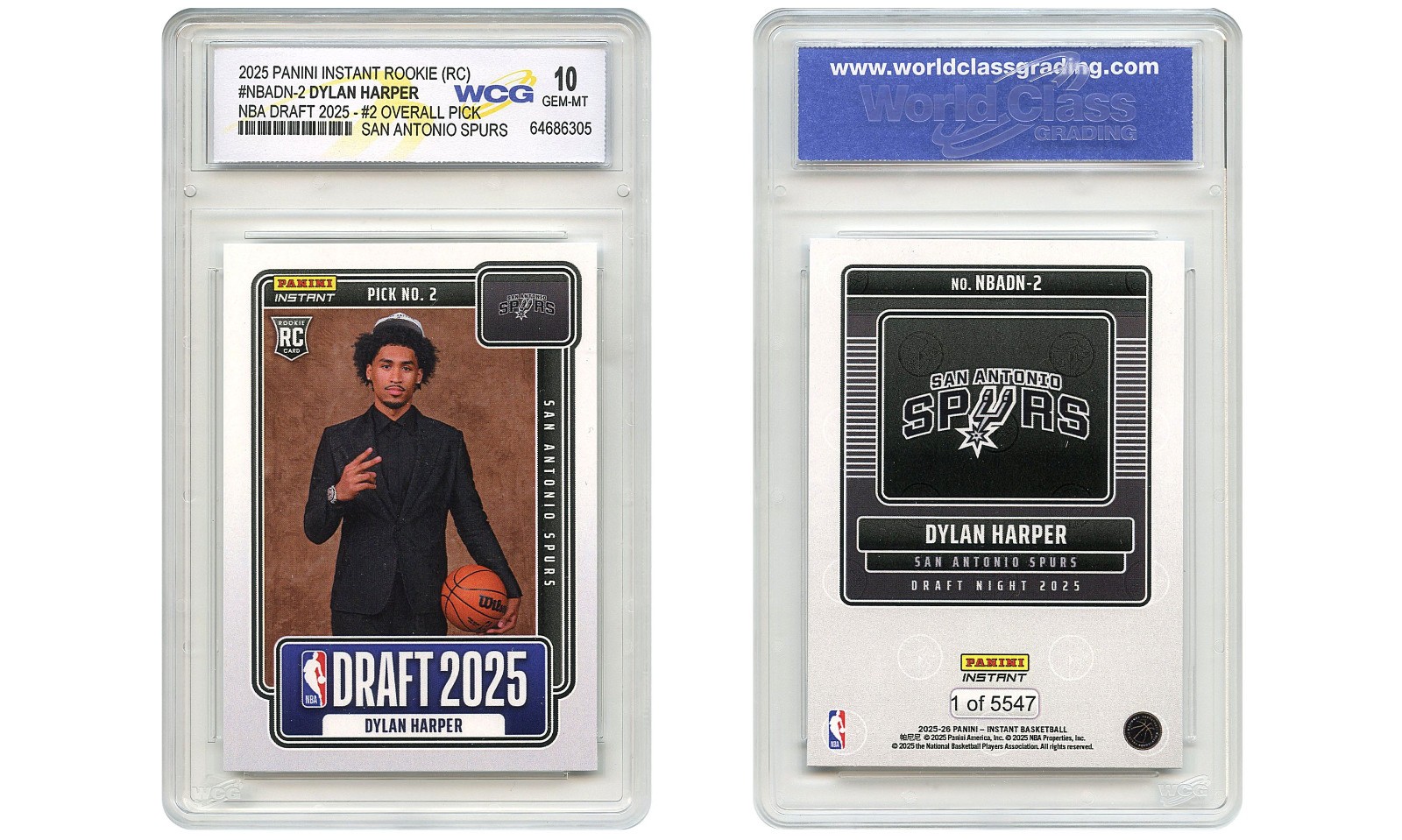 2025 NBA Panini DYLAN HARPER #2 Draft Pick Rookie Card RC #NBADN-2 – GEM MINT 10