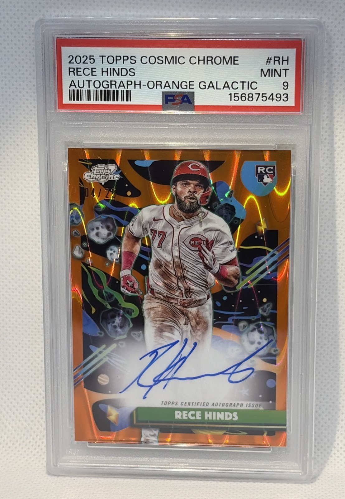 2025 Topps Cosmic Chrome Rece Hinds Orange Refractor#d 4 /25 RC