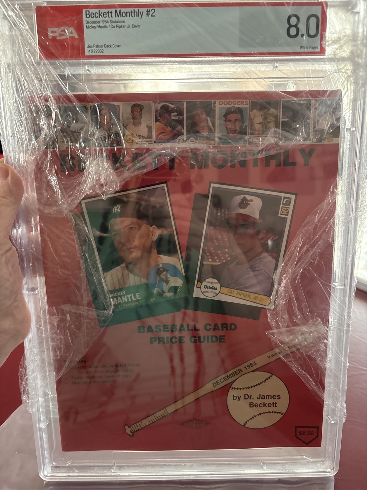 Dec 1984 Beckett Baseball Monthly Price Guide #2•Mantle & Ripken Cover PSA 8.0